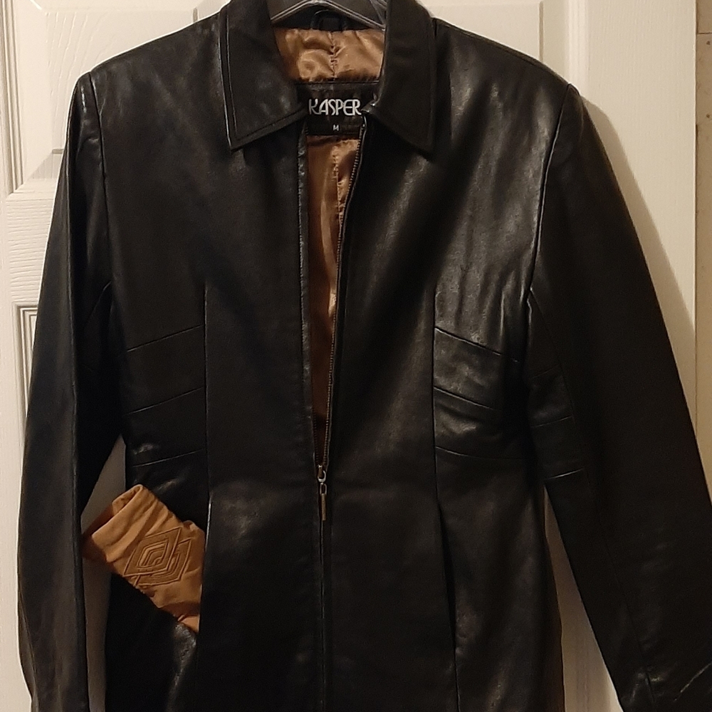 Black leather jacket